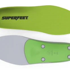 View5_All-Purpose_Support_High-Arch_2731x1667_42c46c2b-b276-4a3f-a1da-a54d374015ab - Horizon Industries Lime-green Superfeet insole shown from top, with textured surface and logo visible, designed for arch support and comfort.